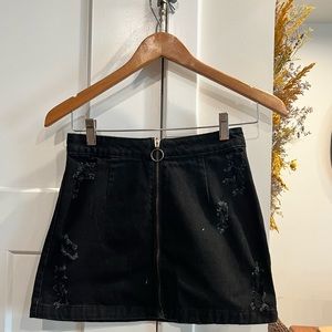 Black ripped Tobi denim skirt